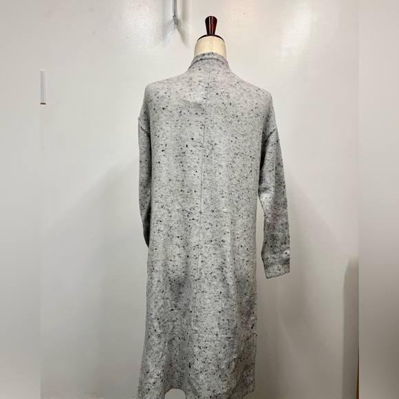 CENY Cardigan Women Size XS Gray Speckled Open Front Longline Pockets Soft Cozy - Picture 3 of 10